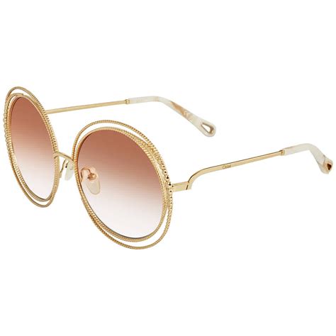 Chloe Peach Gradient Round Sunglasses CE114SC 